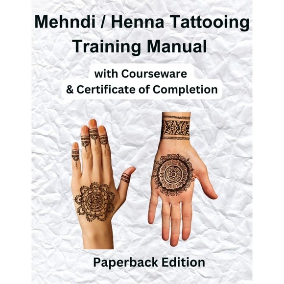 Peach Academy Other - MEHNDI / Henna Tattooing Training Manual with Video & Certificate of Completion